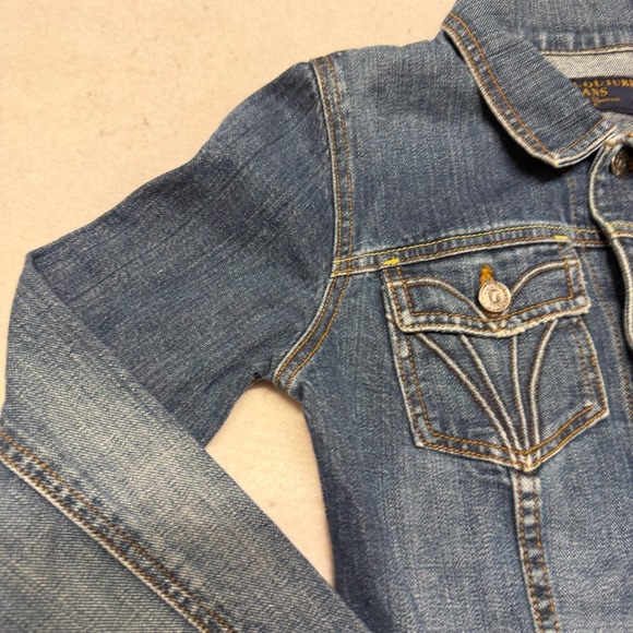 Juicy Couture Jeans Glamorous USA Women's Denim Heart Moto Jacket Y2K Size Small - Picture 5 of 16